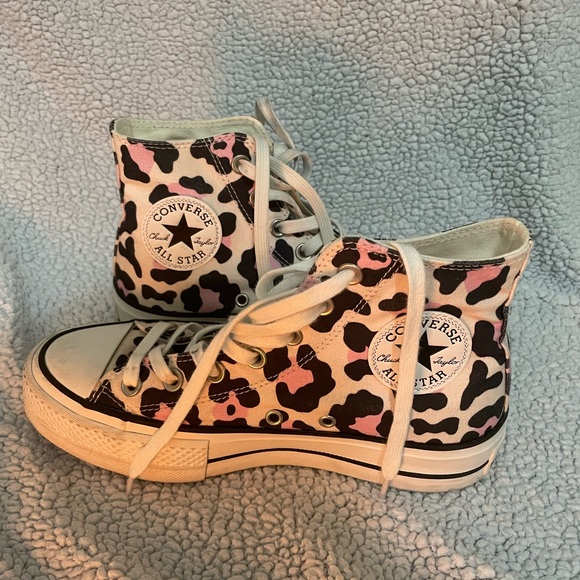 purple cheetah print converse